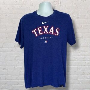Nike Texas Rangers Baseball T-Shirt XL Blue MLB Authentic Collection Tee
